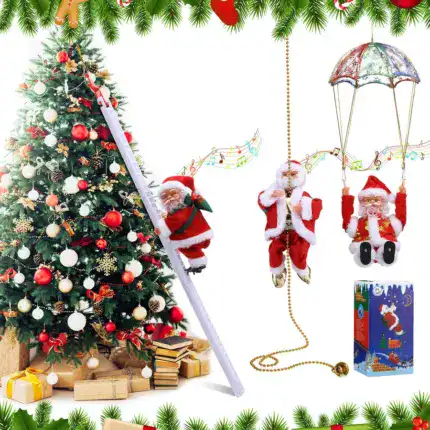 Electric Chimney Climbing Santa Claus Musical Toys