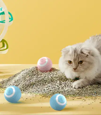 Smart Rolling Cat Ball – Interactive LED Toy for Indoor Cats